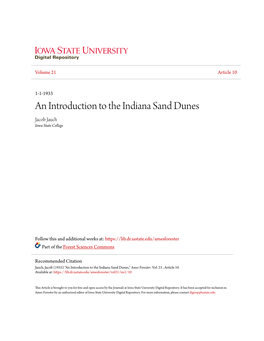 An Introduction to the Indiana Sand Dunes Jacob Jauch Iowa State College