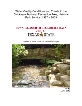 Water Quality Conditions and Trends in the Chickasaw National Recreation Area, National Park Service: 1987 – 2009