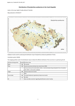 1 Distribution of Dactylorhiza Sambucina in the Czech Republic