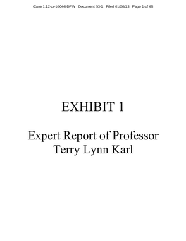 Expert Report of Professor Terry Lynn Karl, Stanford University