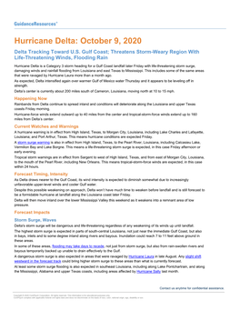 Hurricane Delta: October 9, 2020 Delta Tracking Toward U.S