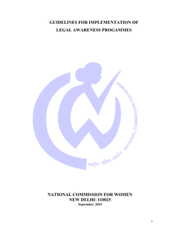 Guidelines for Implementation of Legal Awareness Progammes National