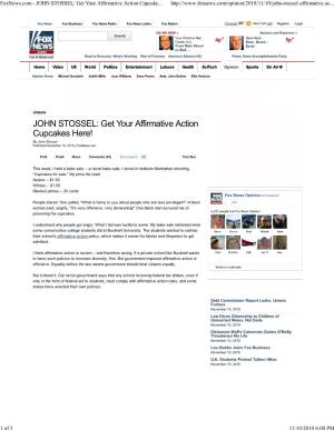 Foxnews.Com - JOHN STOSSEL: Get Your Affirmative Action Cupcake