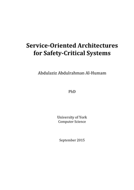 Service-Oriented Architectures for Safety-Critical Systems