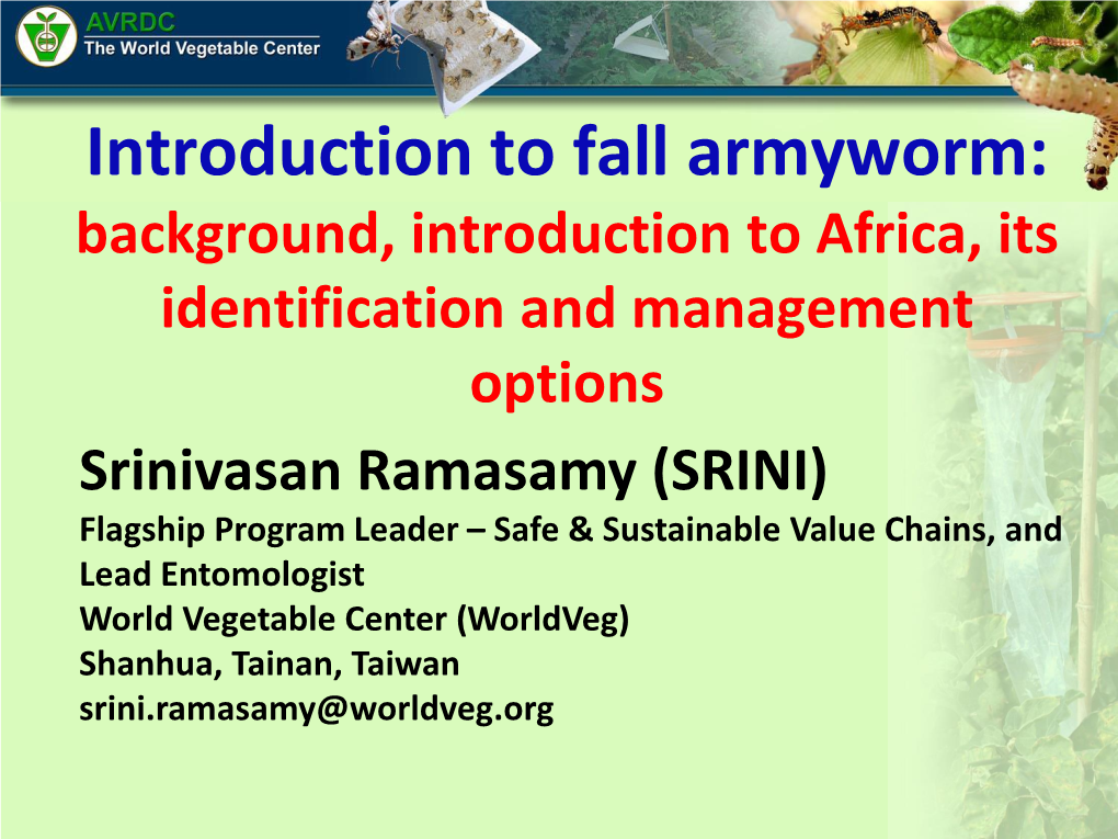 Introduction to Fall Armyworm
