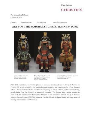 Arts of the Samurai at Christie's New York