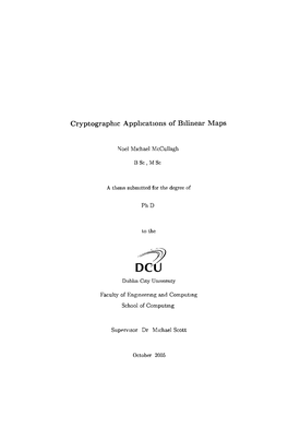 Cryptographic Applications of Bilinear Maps