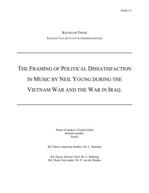 The Framing of Political Dissatisfaction in Music by Neil Young During the Vietnam War and the War in Iraq