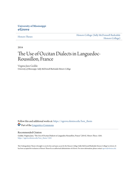 The Use of Occitan Dialects in Languedoc-Roussillon, France