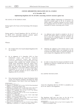 Council Regulation (EU) No 1154/2013