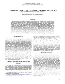 5. Composition and Provenance of Turbidite Sand and Hemipelagic Mud in Northwestern Cascadia Basin1