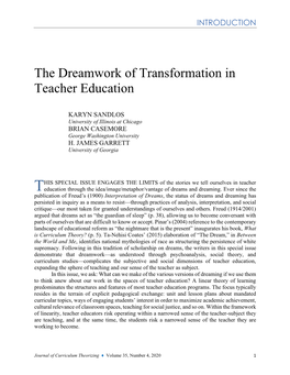 The Dreamwork of Transformation in Teacher Education
