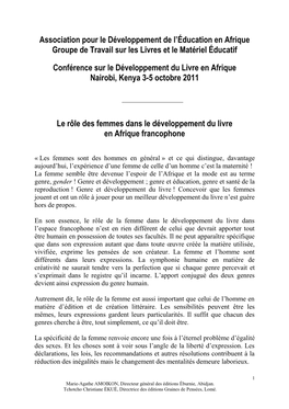 Naissance Et Developpement De L'edition En Afrique De L