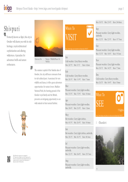 Shivpuri Travel Guide - Page 1
