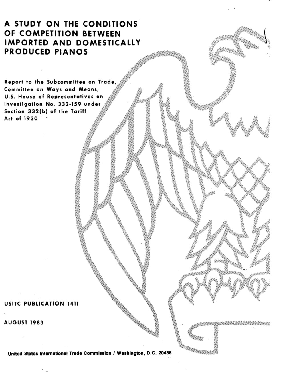 A Study on the Conditions of Competition Between Imported and Domestically Produced Pianos