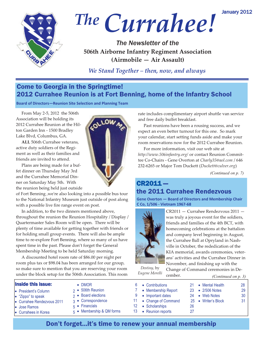 The Currahee! The Newsletter Of The 506Th Airborne Infantry Regiment ...