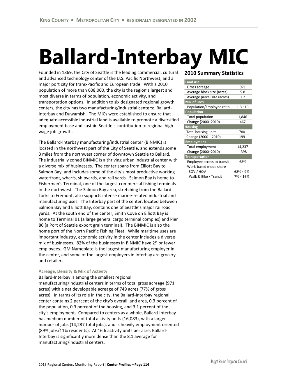 Regional Centers Profile