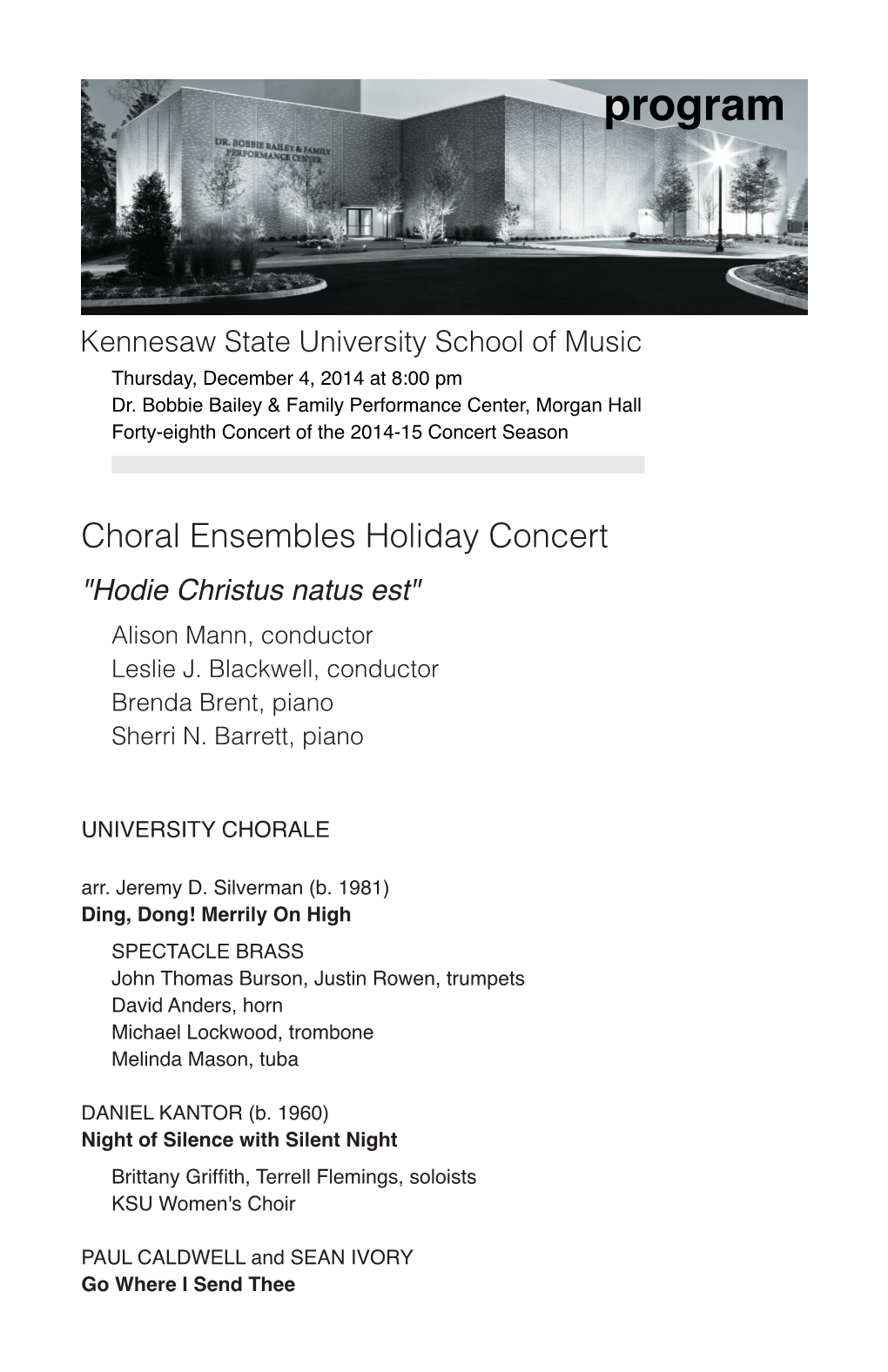 Choral Ensembles Holiday Concert, 