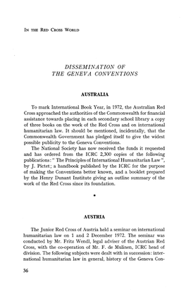 Dissemination of the Geneva Conventions: Australia – Austria