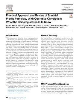 Practical Approach and Review of Brachial Plexus Pathology with Operative Correlation: What the Radiologist Needs to Know Sarah E
