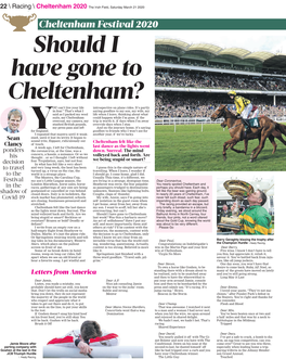 Should I Have Gone to Cheltenham? “ OU Can’T Live Your Life Introspective on Plane Rides