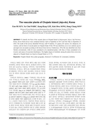 The Vascular Plants of Chujado Island (Jeju-Do), Korea
