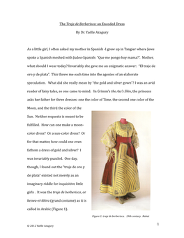 The Traje De Berberisca: an Encoded Dress