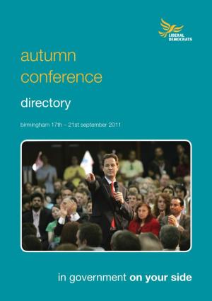 Conference Directory Birmingham 17Th – 21St September 2011
