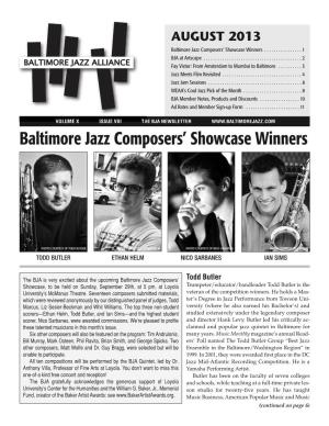 Baltimore Jazz Composers' Showcase Winners