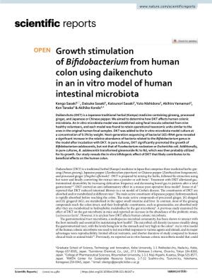 Growth Stimulation of Bifidobacterium from Human Colon Using