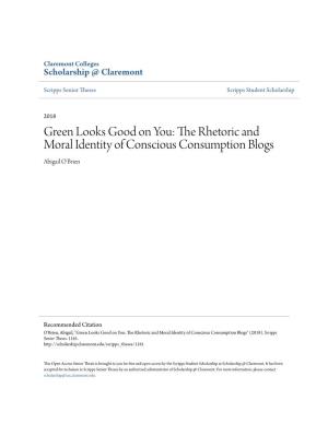The Rhetoric and Moral Identity of Conscious Consumption Blogs Abigail O'brien