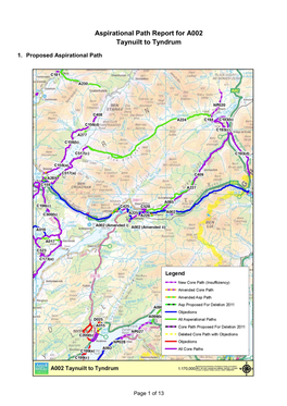 Aspirational Path Report for A002 Taynuilt to Tyndrum