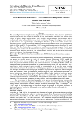 A Lexico-Grammatical Analysis of a Televis