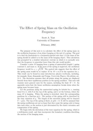 The Effect of Spring Mass on the Oscillation Frequency