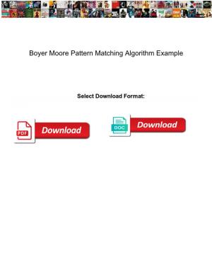 Boyer Moore Pattern Matching Algorithm Example