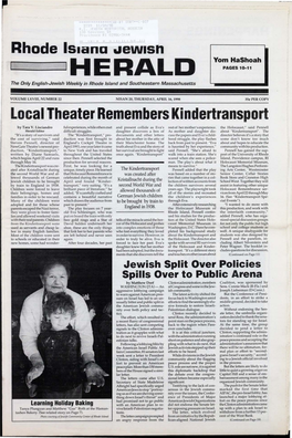 Local Theater Remembers Kindertransport by Tara V