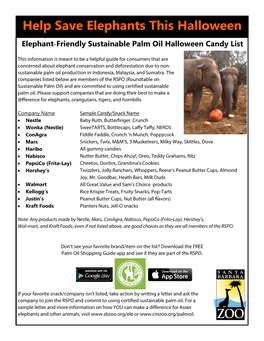 Elephant-Friendly Sustainable Palm Oil Halloween Candy List