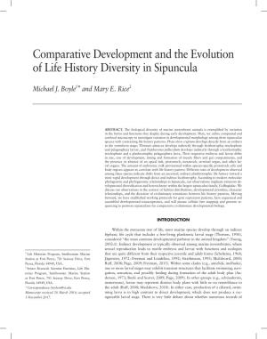 Comparative Development and the Evolution of Life History Diversity in Sipuncula
