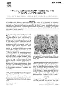 Prostate Adenocarcinoma Presenting with Inguinal Lymphadenopathy