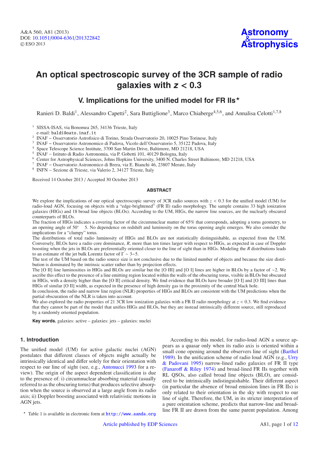 An Optical Spectroscopic Survey of the 3CR