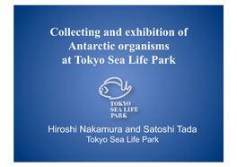 Collecting and Exhibition of Antarctic Organisms at Tokyo Sea Life Park
