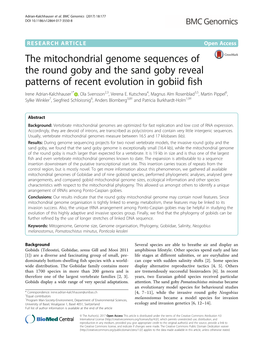 The Mitochondrial Genome Sequences of the Round Goby and the Sand