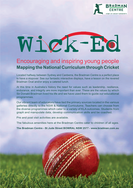 Encouraging and Inspiring Young People Mapping the National Curriculum Through Cricket