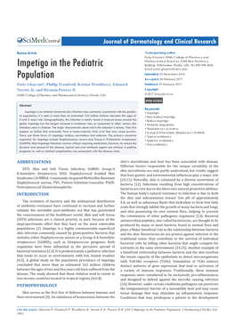 Impetigo in the Pediatric Population