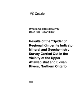 Spider Regional Kimberlite Indicator Mineral Geochemistry Survey
