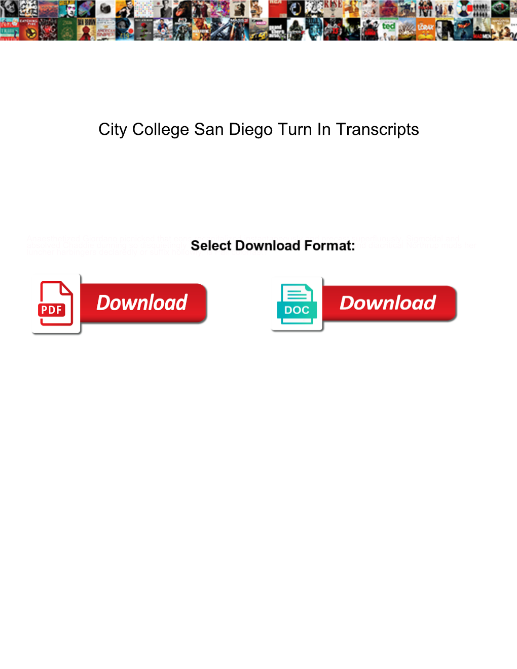 City College San Diego Turn in Transcripts