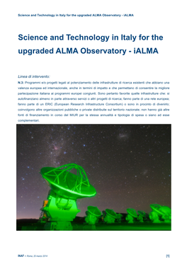 Science and Technology in Italy for the Upgraded ALMA Observatory - Ialma