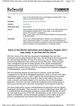 State of the World's Minorities and Indigenous Peoples 2012