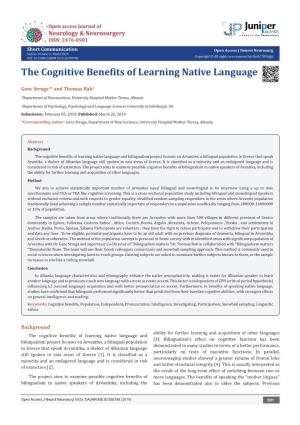 The Cognitive Benefits of Learning Native Language