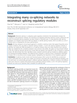 Integrating Many Co-Splicing Networks to Reconstruct Splicing Regulatory Modules